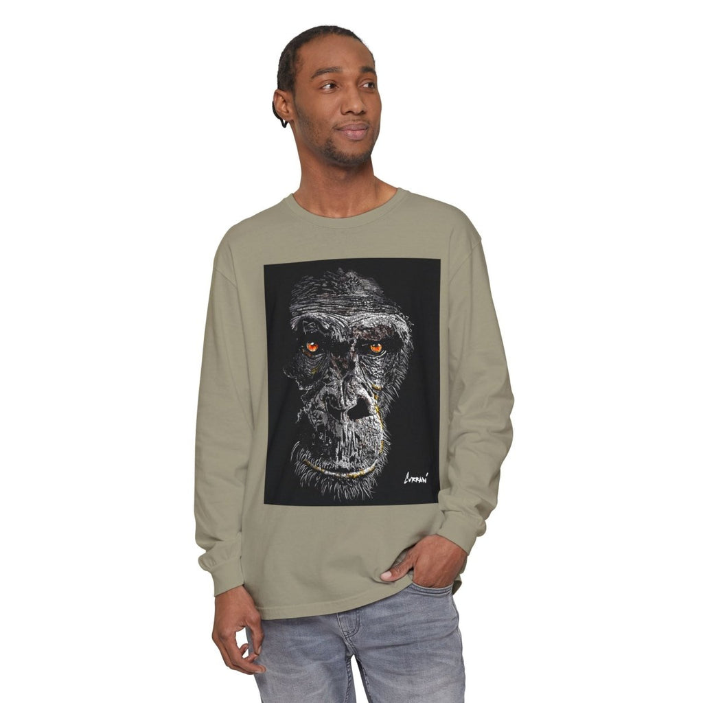 Artistic Gorilla Long Sleeve T-Shirt | Unique Animal Design for Wildlife Lovers - Curran Artworks