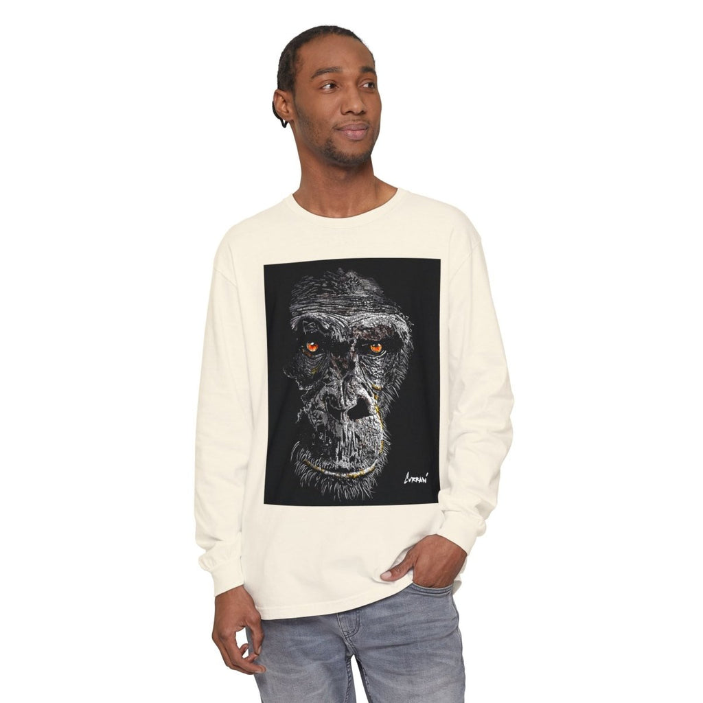 Artistic Gorilla Long Sleeve T-Shirt | Unique Animal Design for Wildlife Lovers - Curran Artworks