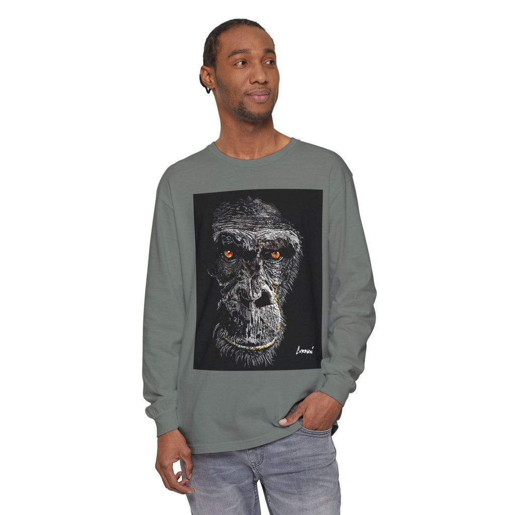 Artistic Gorilla Long Sleeve T-Shirt | Unique Animal Design for Wildlife Lovers - Curran Artworks