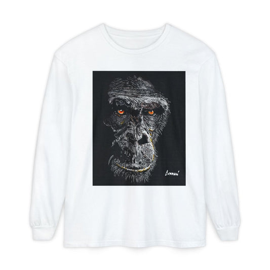 Artistic Gorilla Long Sleeve T-Shirt | Unique Animal Design for Wildlife Lovers - Curran Artworks