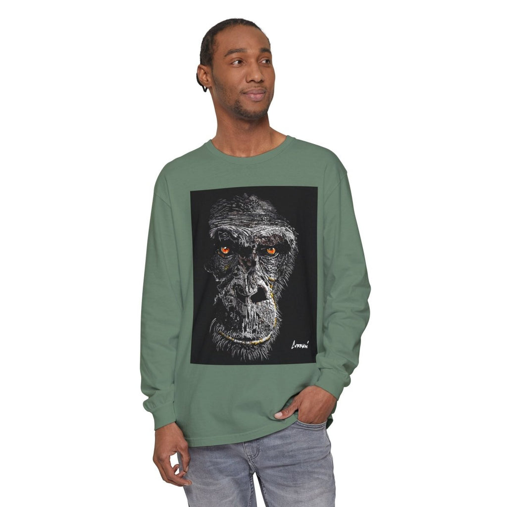Artistic Gorilla Long Sleeve T-Shirt | Unique Animal Design for Wildlife Lovers - Curran Artworks