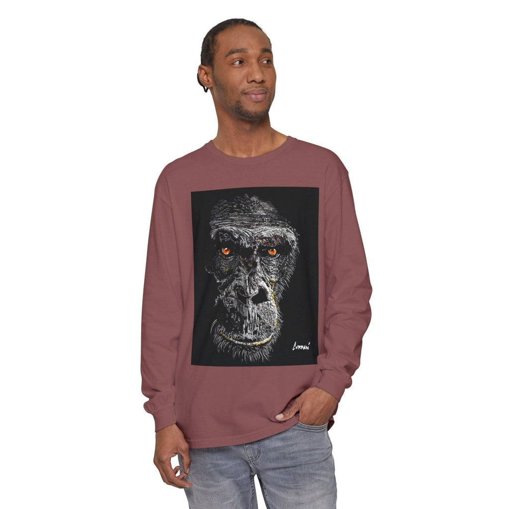 Artistic Gorilla Long Sleeve T-Shirt | Unique Animal Design for Wildlife Lovers - Curran Artworks