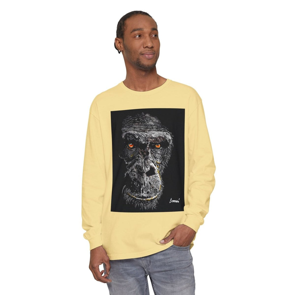 Artistic Gorilla Long Sleeve T-Shirt | Unique Animal Design for Wildlife Lovers - Curran Artworks