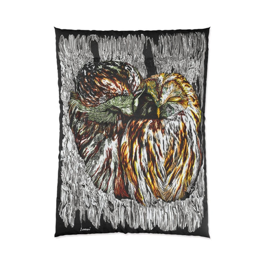 Artistic Owl Comforter - Cozy Bedding for Nature Lovers - Curran Artworks
