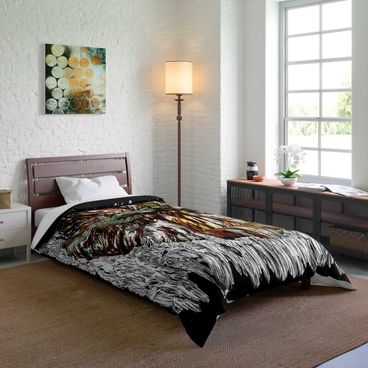 Artistic Owl Comforter Cozy Bedding for Nature Lovers