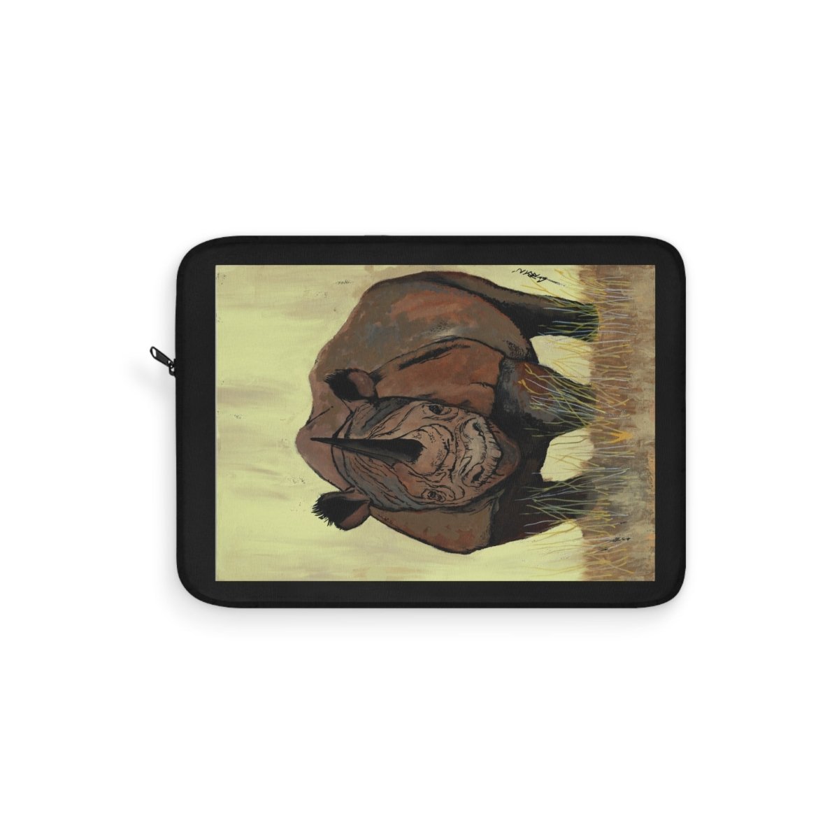Artistic Rhino Laptop Sleeve | Wildlife Lover's Accessory - Curran Artworks