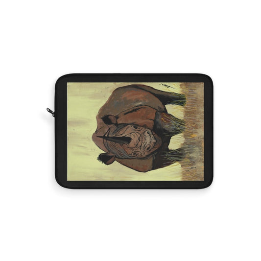 Artistic Rhino Laptop Sleeve | Wildlife Lover's Accessory - Curran Artworks