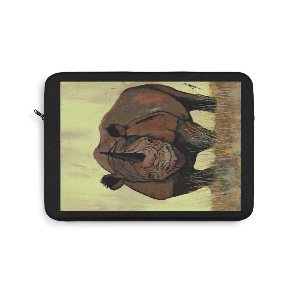 Artistic Rhino Laptop Sleeve | Wildlife Lover's Accessory