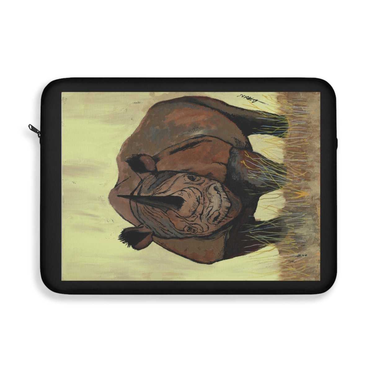 Artistic Rhino Laptop Sleeve | Wildlife Lover's Accessory
