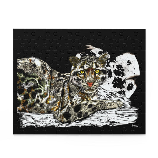 Artistic Snow Leopard Puzzle, Gift for Wildlife Lovers and Puzzle Enthusiasts - Curran Artworks