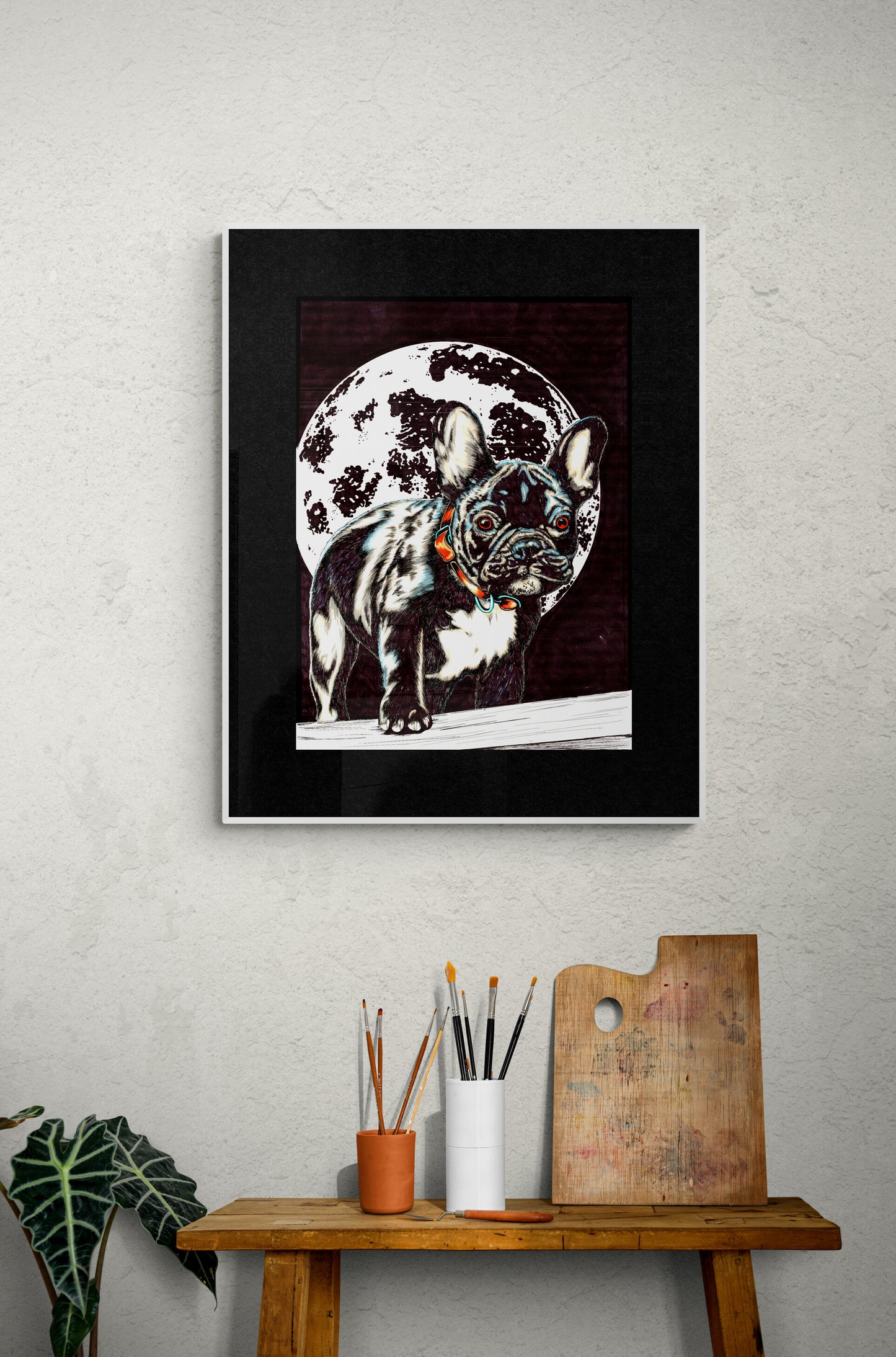 French Bulldog Original Hand Drawn Wall Art Poster