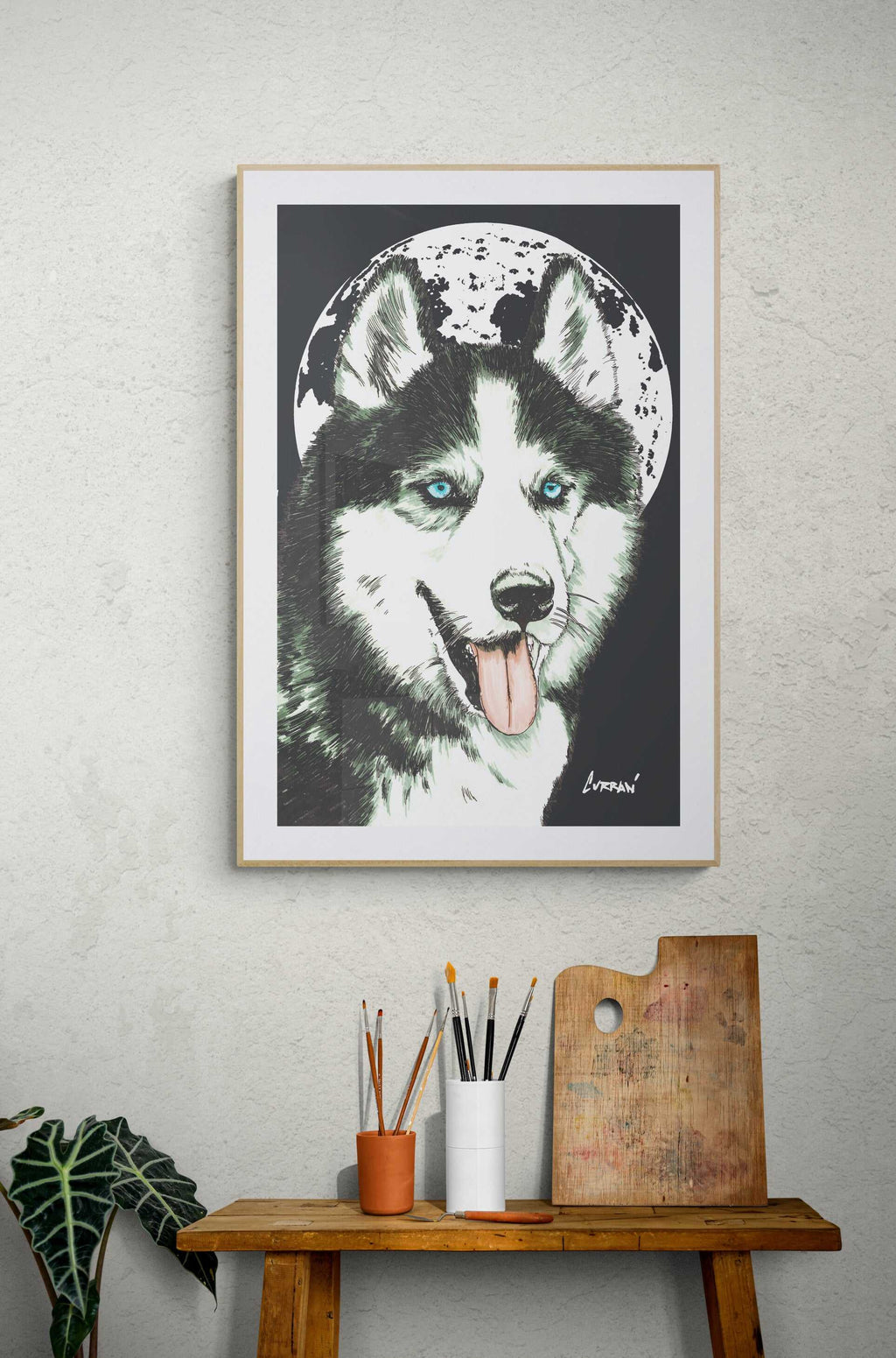 Elevate your space with a stunning Siberian Husky Original Hand Drawn Wall Art Poster - a must-have for all husky lovers! Shop now.