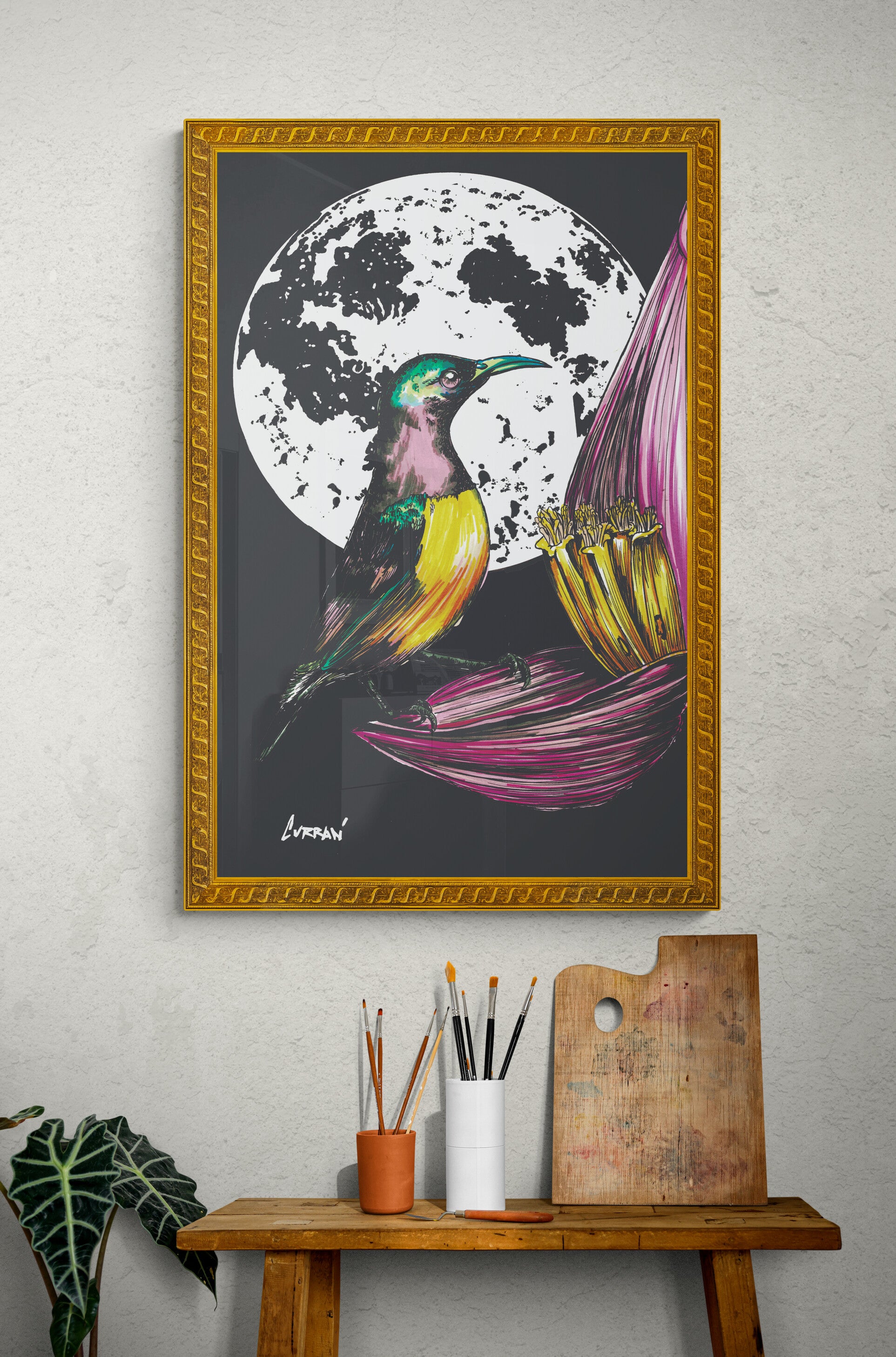 Hummingbird Original Hand Drawn Wall Art Poster