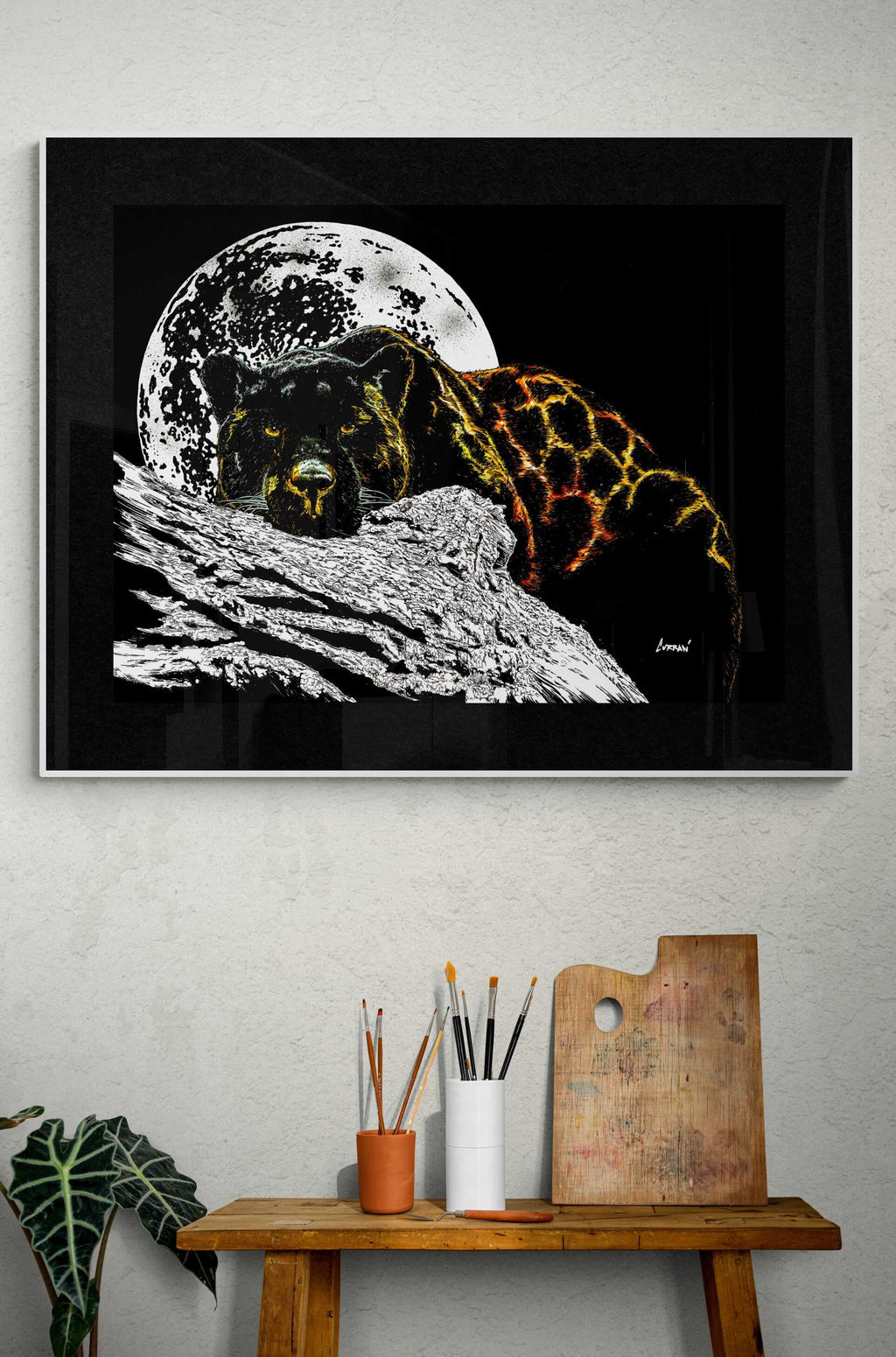 Panther Original Hand Drawn Wall Art Poster