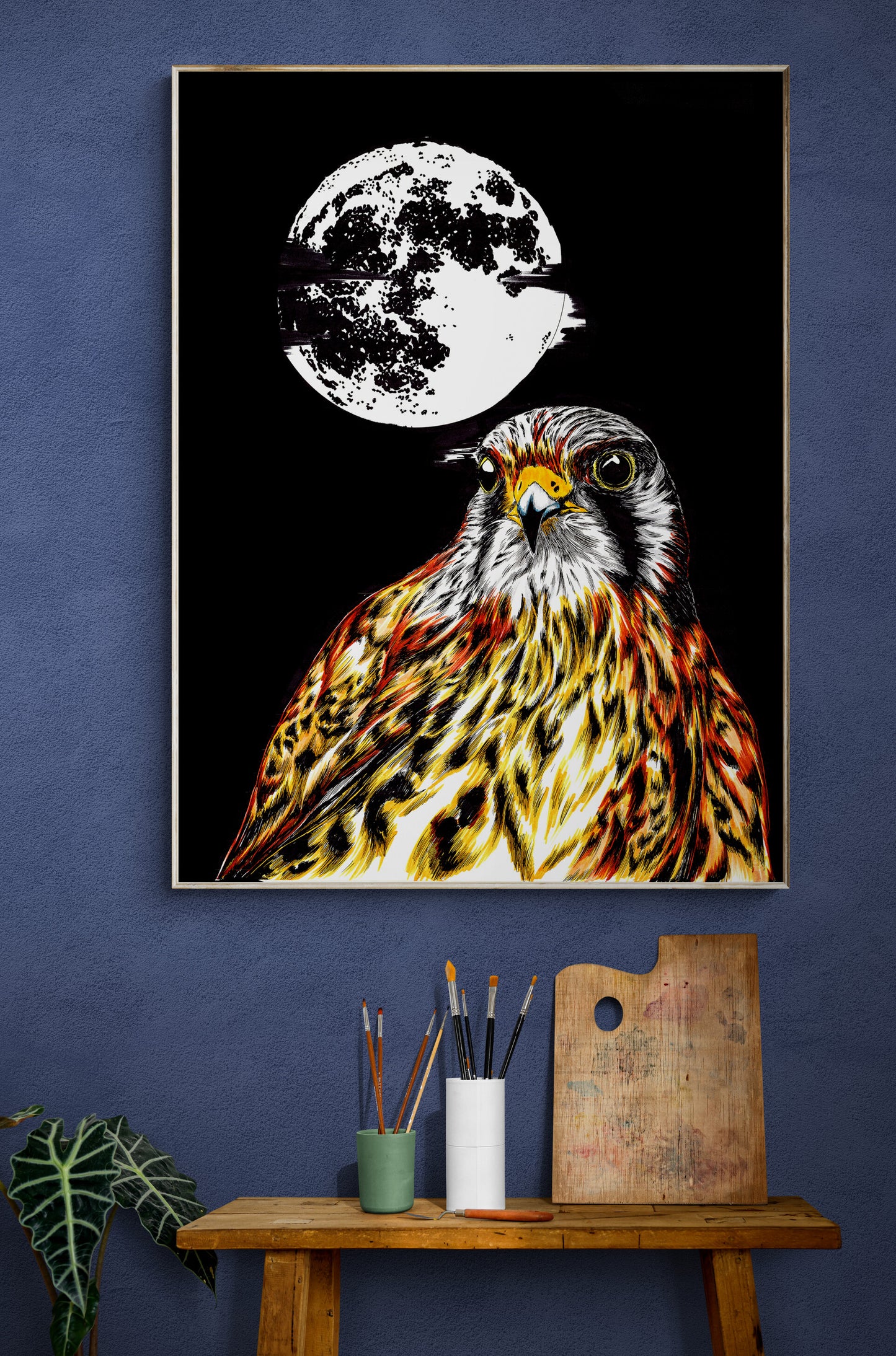 Falcon Original Hand Drawn Wall Art Poster