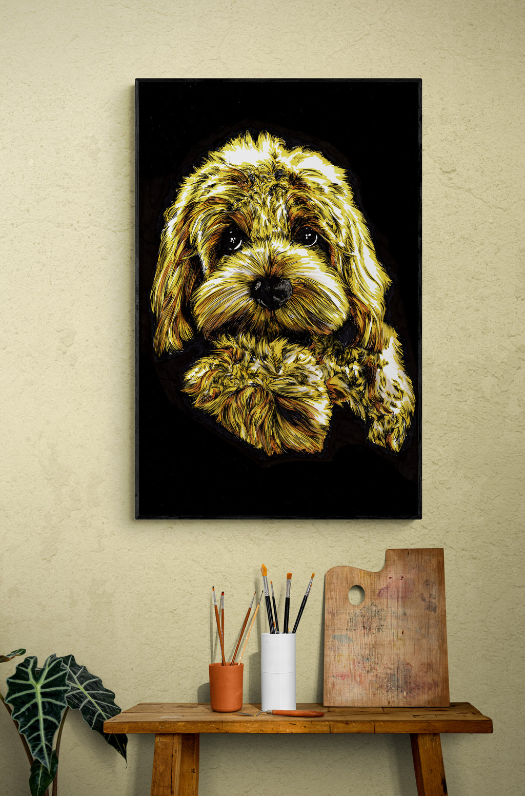 Goldendoodle Original Hand Drawn Wall Art Poster