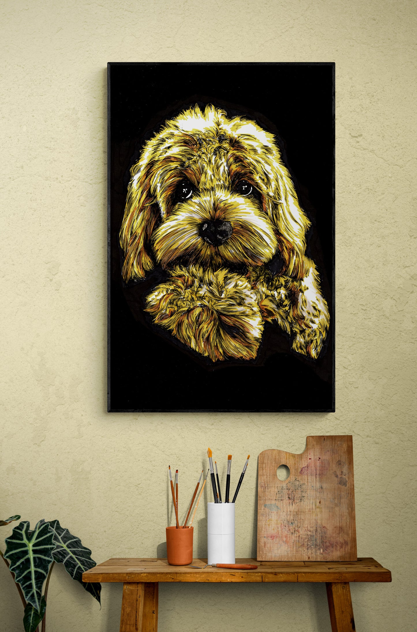 Goldendoodle Original Hand Drawn Wall Art Poster