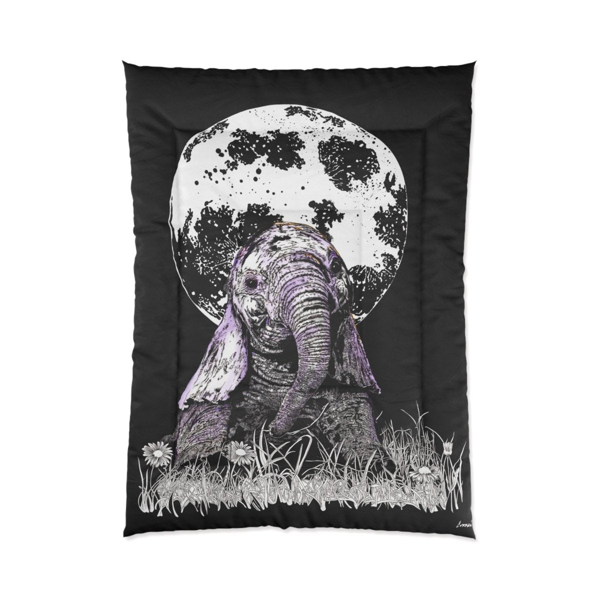 Baby Elephant Comforter - Cozy Bedding for Animal Lovers - Curran Artworks
