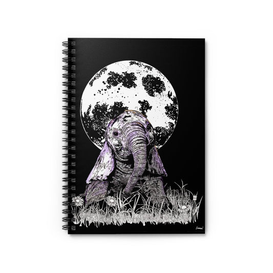 Baby Elephant Spiral Notebook - Ruled Lines for Nature Lovers - Curran Artworks