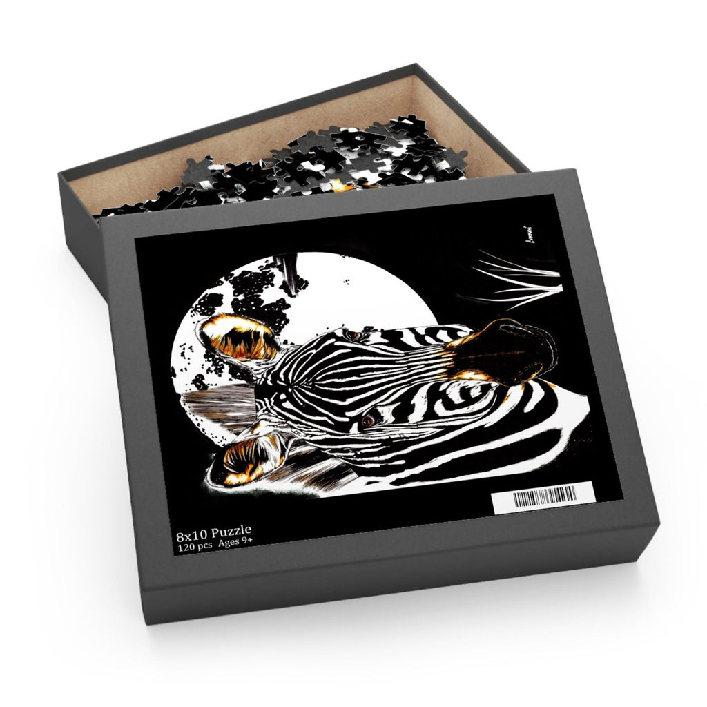 Black and White Zebra Puzzle, Perfect for Animal Lovers and Family Fun - Curran Artworks