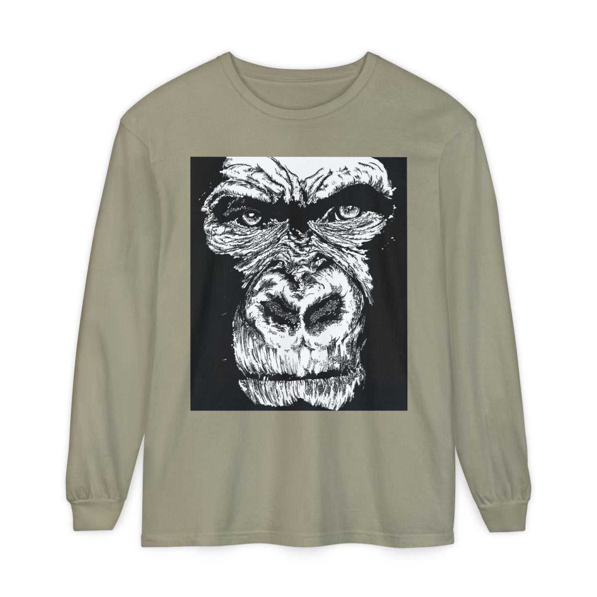 Bold Gorilla Long Sleeve T-Shirt - Unisex Garment-Dyed Tee