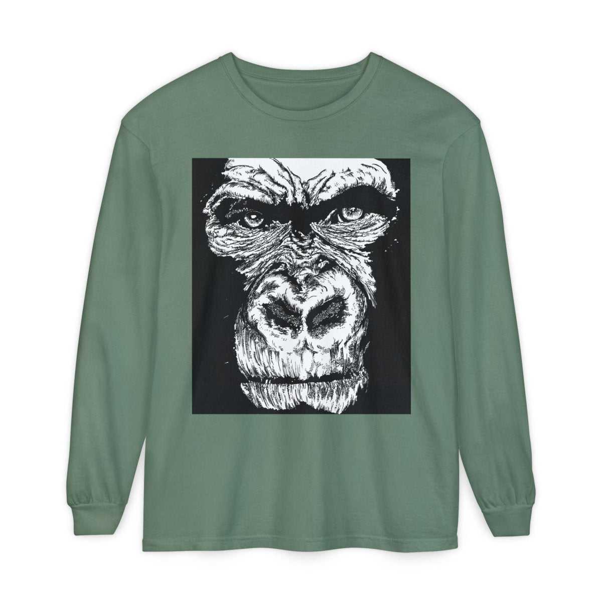 Bold Gorilla Long Sleeve T-Shirt - Unisex Garment-Dyed Tee