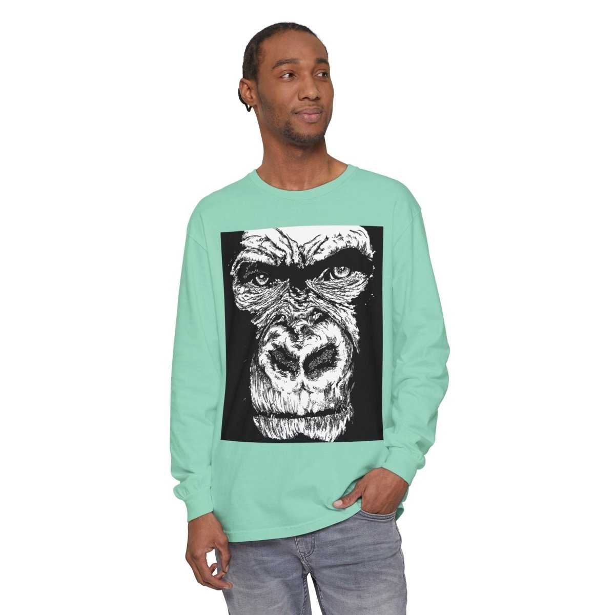 Bold Gorilla Long Sleeve T-Shirt - Unisex Garment-Dyed Tee