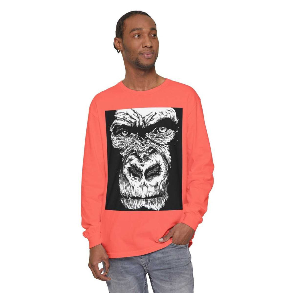 Bold Gorilla Long Sleeve T-Shirt - Unisex Garment-Dyed Tee