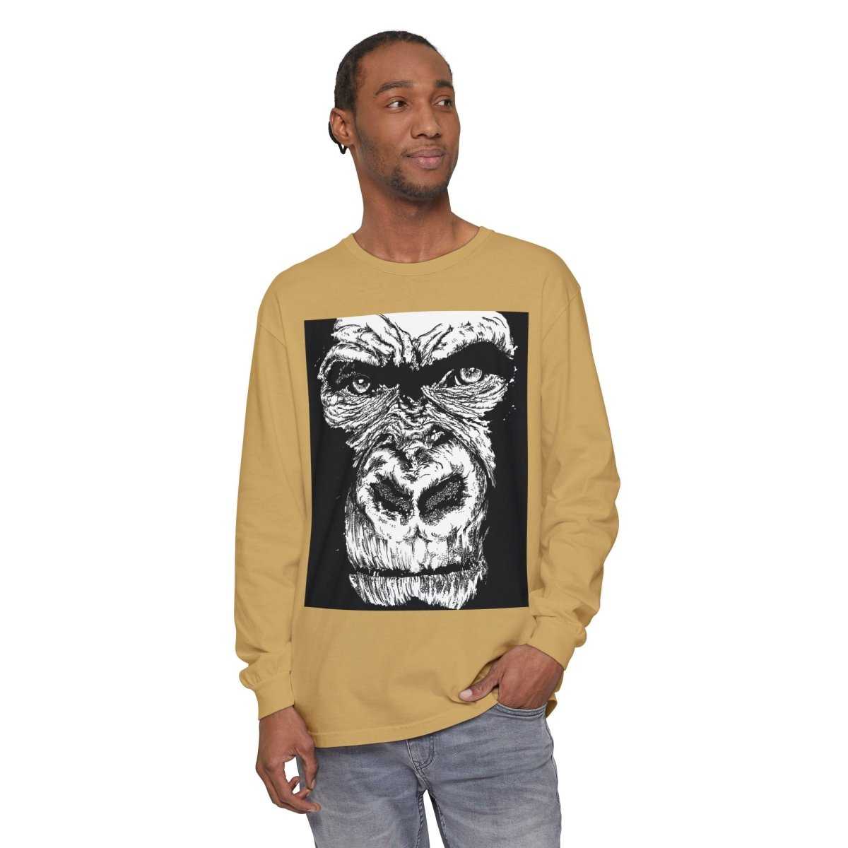 Bold Gorilla Long Sleeve T-Shirt - Unisex Garment-Dyed Tee
