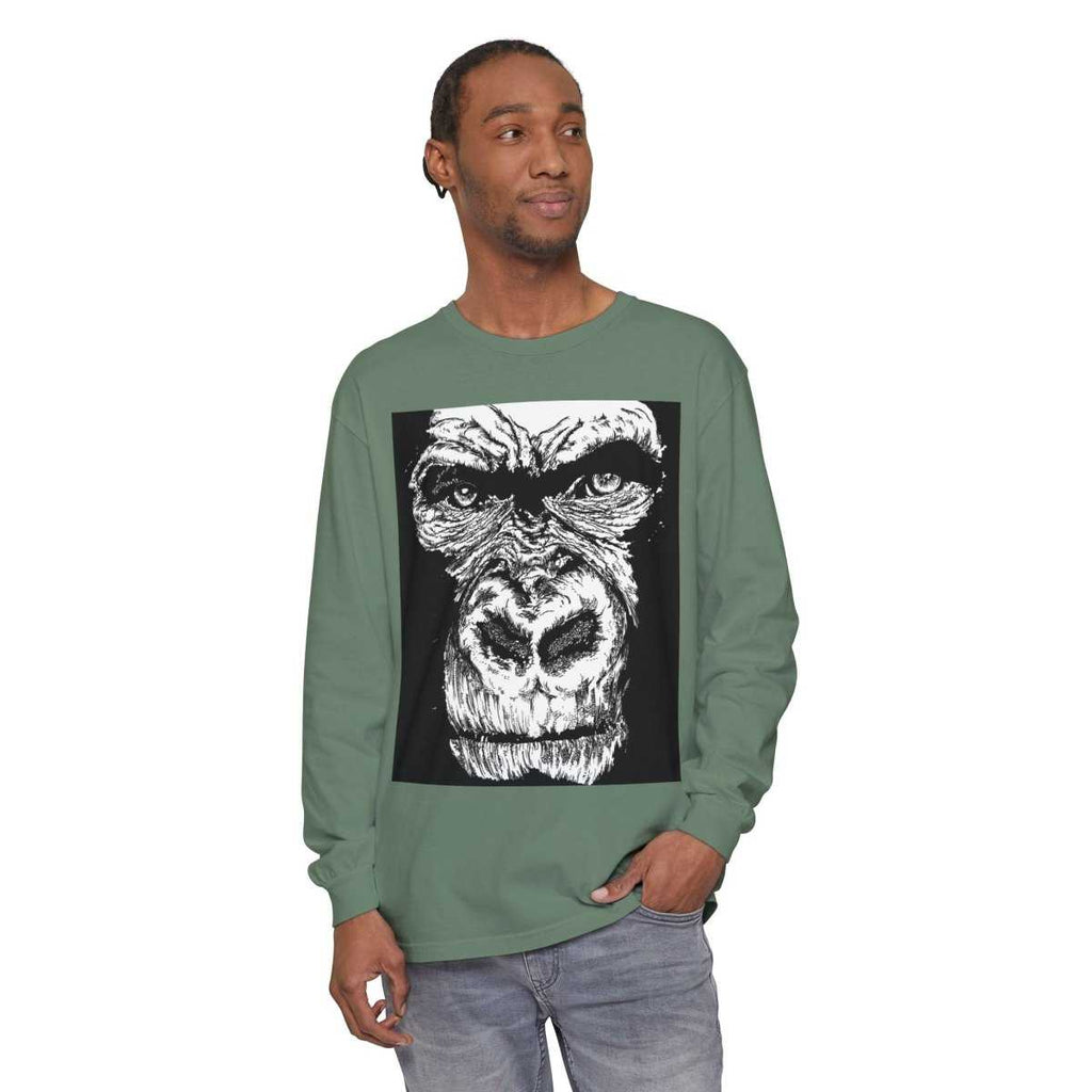 Bold Gorilla Long Sleeve T-Shirt - Unisex Garment-Dyed Tee