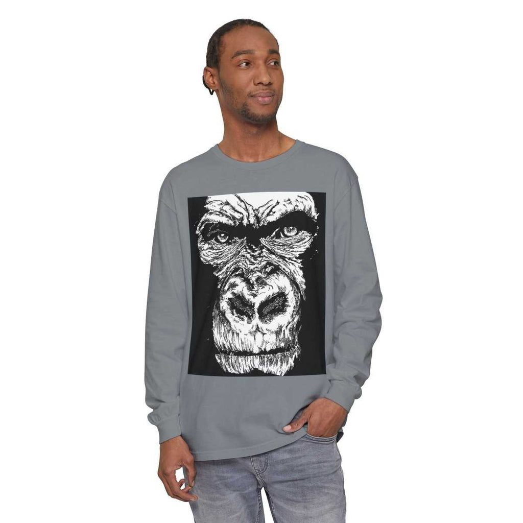 Bold Gorilla Long Sleeve T-Shirt - Unisex Garment-Dyed Tee