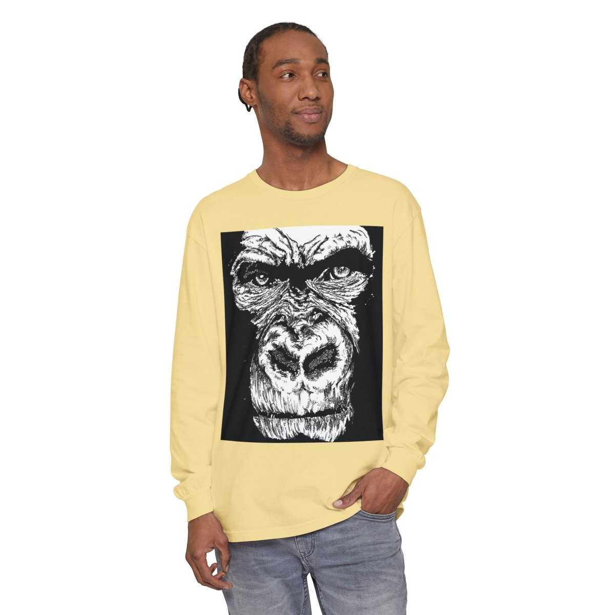 Bold Gorilla Long Sleeve T-Shirt - Unisex Garment-Dyed Tee
