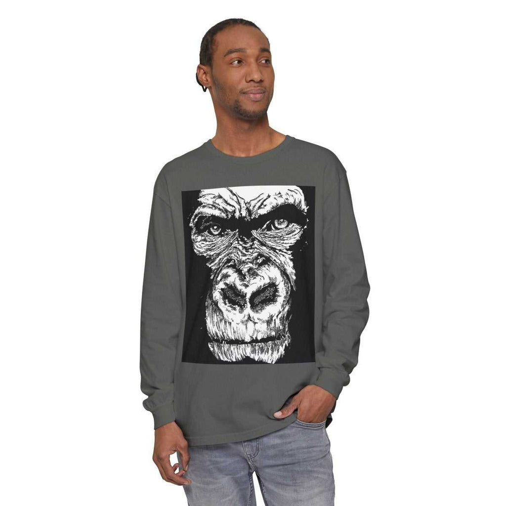 Bold Gorilla Long Sleeve T-Shirt - Unisex Garment-Dyed Tee