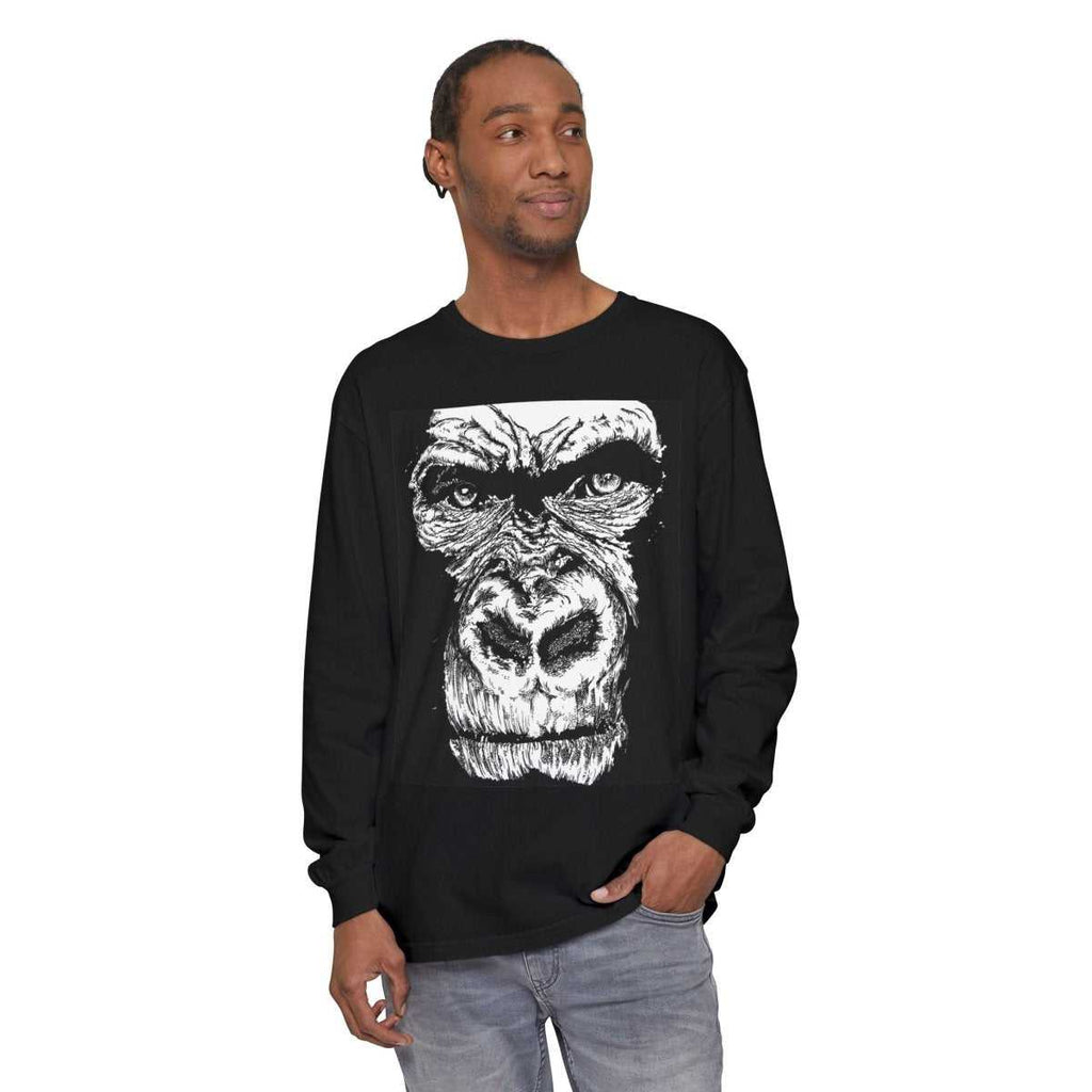 Bold Gorilla Long Sleeve T-Shirt - Unisex Garment-Dyed Tee