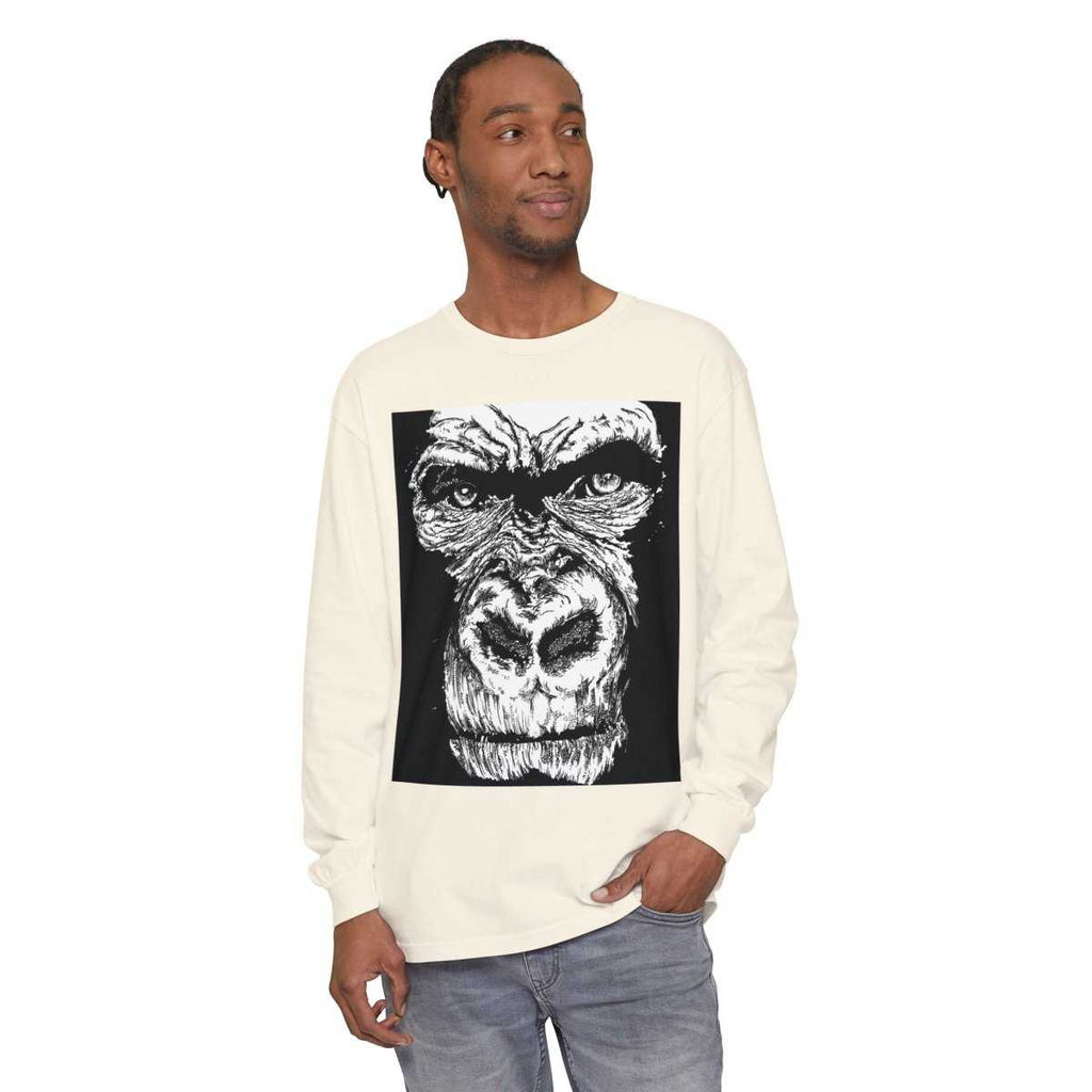 Bold Gorilla Long Sleeve T-Shirt - Unisex Garment-Dyed Tee