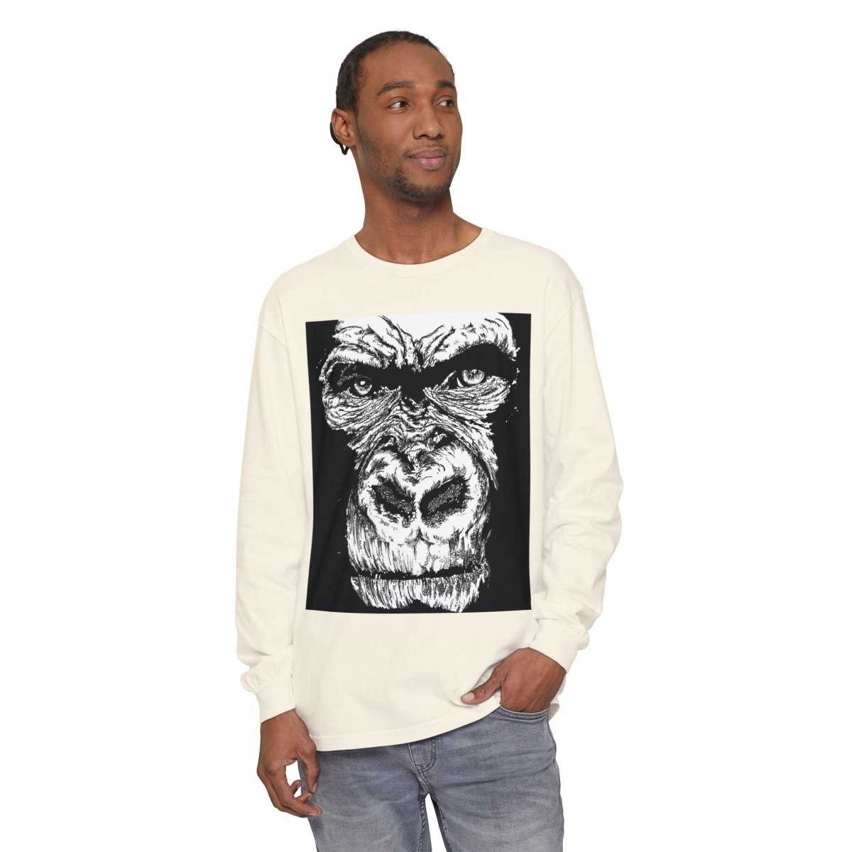 Bold Gorilla Long Sleeve T-Shirt - Unisex Garment-Dyed Tee