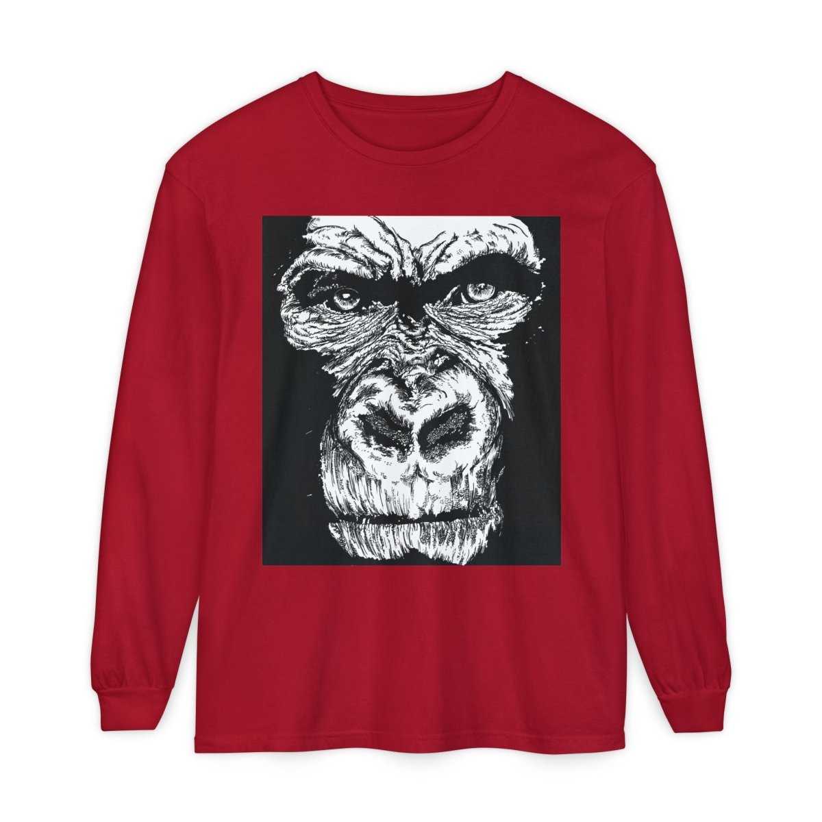 Bold Gorilla Long Sleeve T-Shirt - Unisex Garment-Dyed Tee