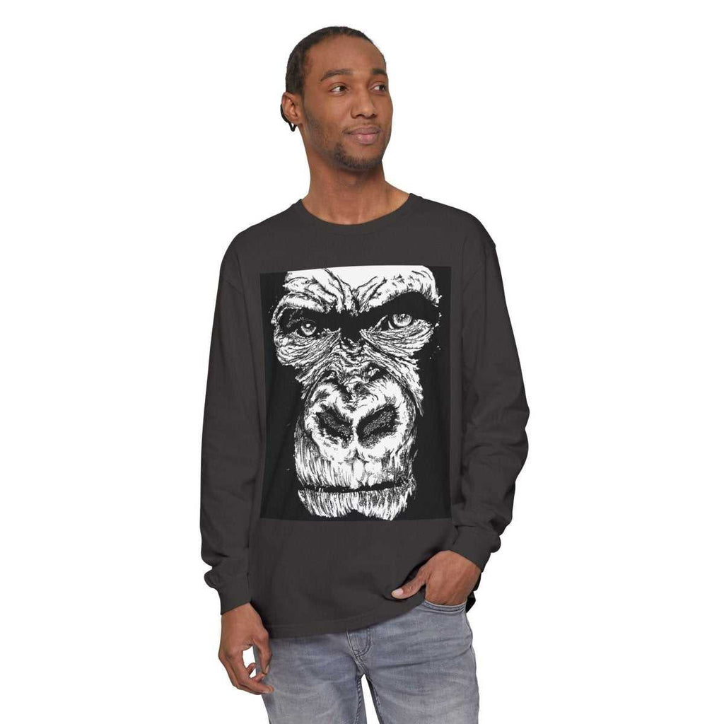 Bold Gorilla Long Sleeve T-Shirt - Unisex Garment-Dyed Tee