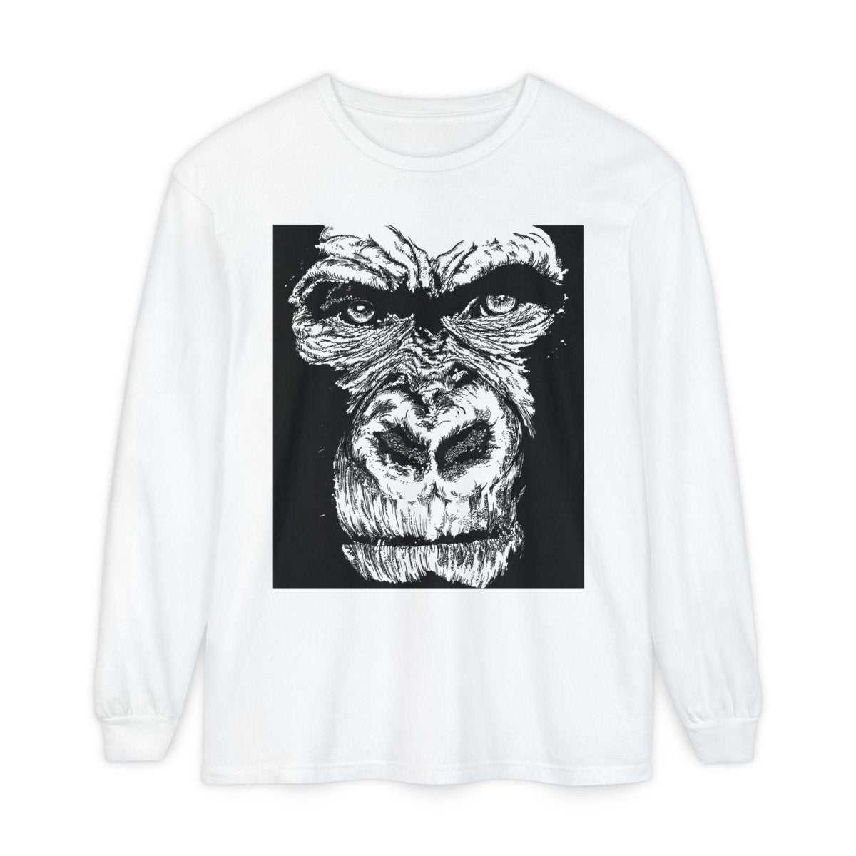 Bold Gorilla Long Sleeve T-Shirt - Unisex Garment-Dyed Tee