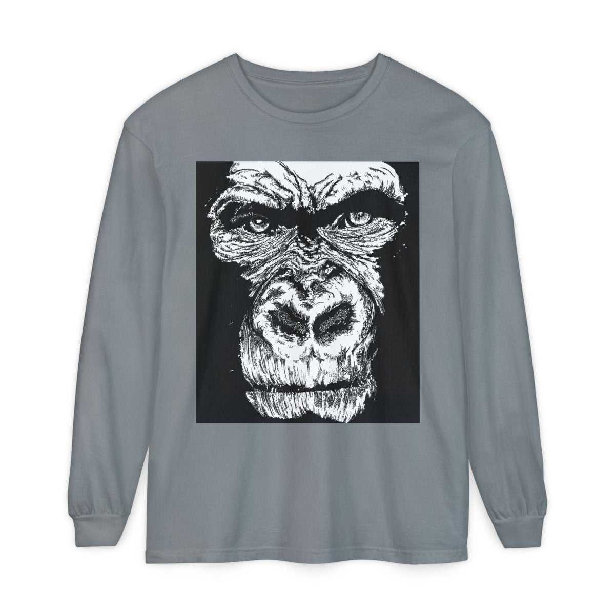 Bold Gorilla Long Sleeve T-Shirt - Unisex Garment-Dyed Tee