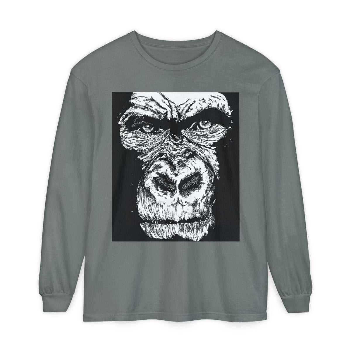 Bold Gorilla Long Sleeve T-Shirt - Unisex Garment-Dyed Tee