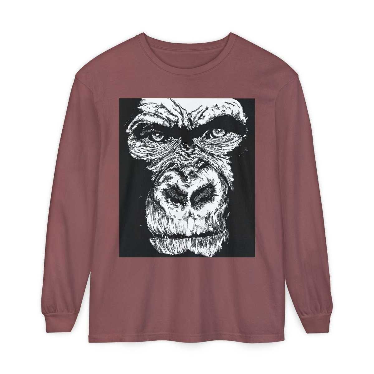 Bold Gorilla Long Sleeve T-Shirt - Unisex Garment-Dyed Tee