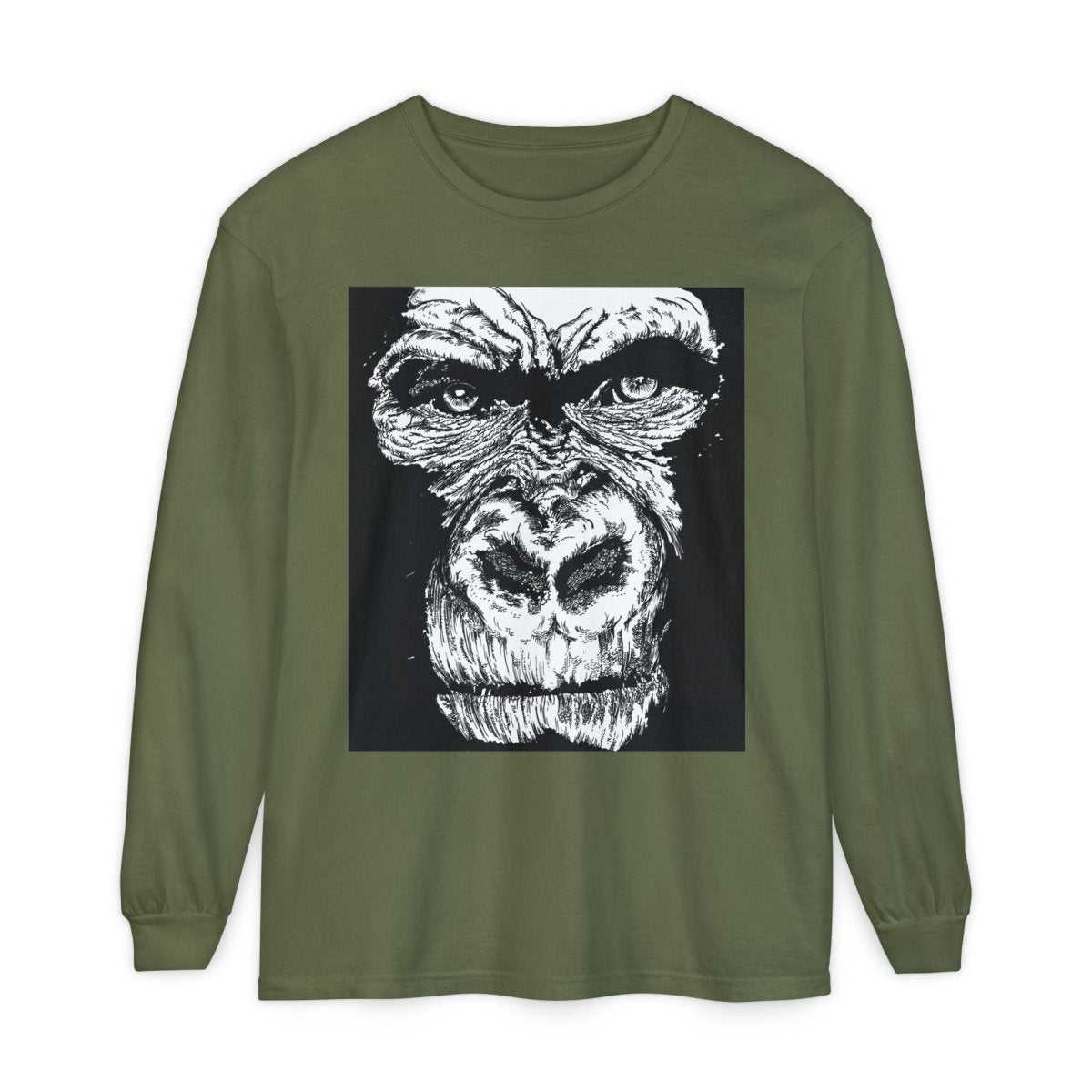 Bold Gorilla Long Sleeve T-Shirt - Unisex Garment-Dyed Tee