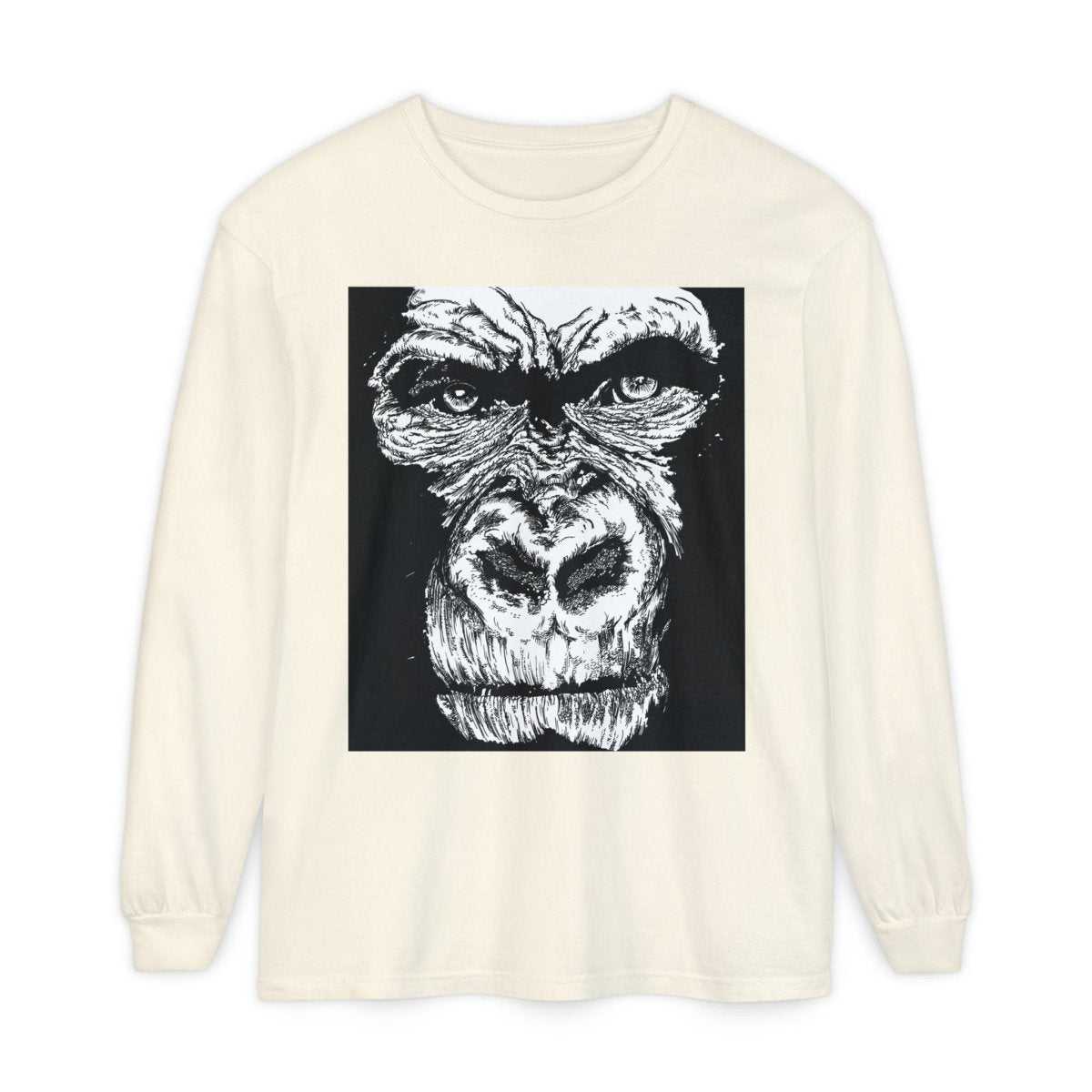 Bold Gorilla Long Sleeve T-Shirt - Unisex Garment-Dyed Tee