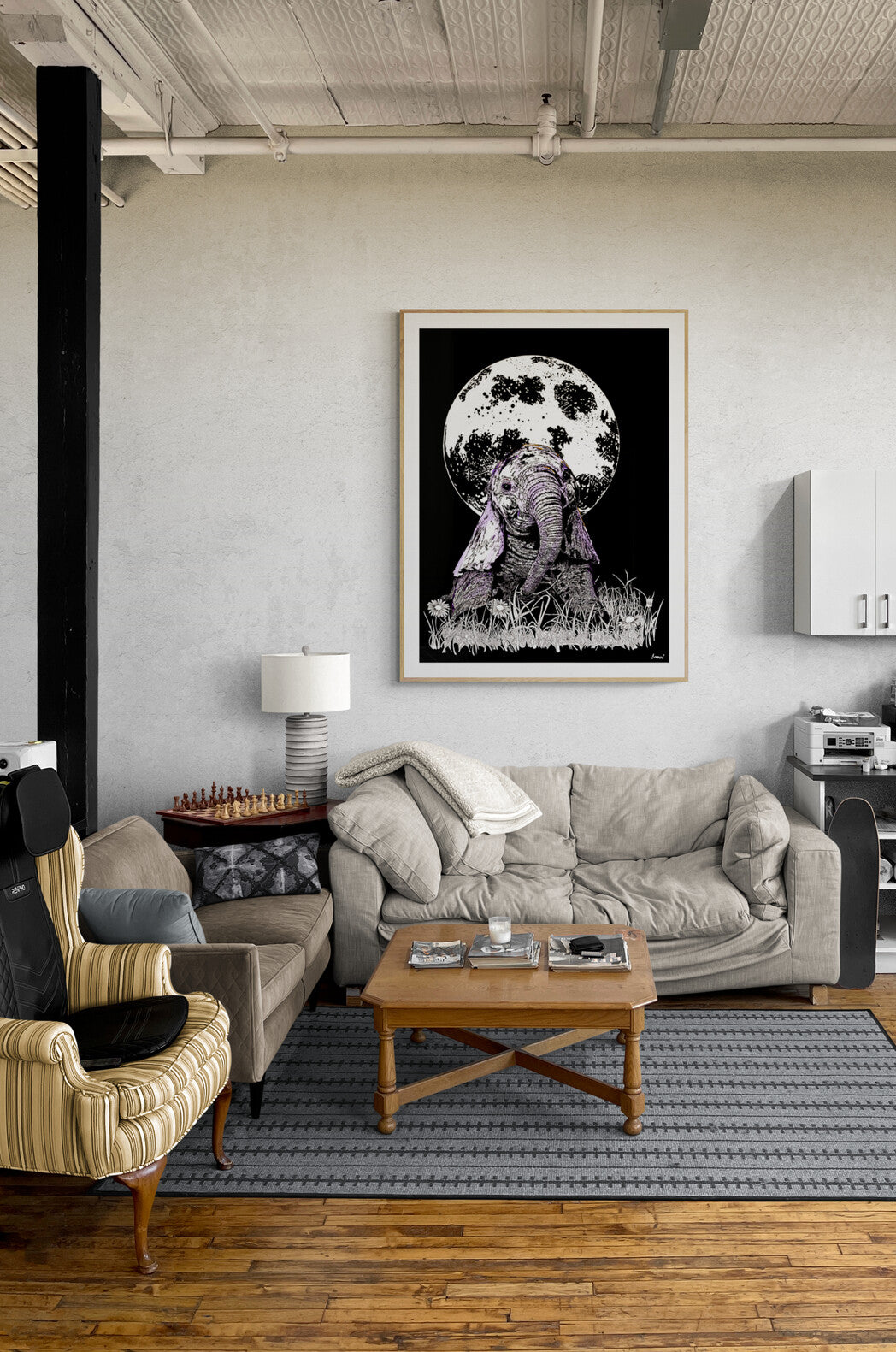 Baby Elephant Wall Art Poster
