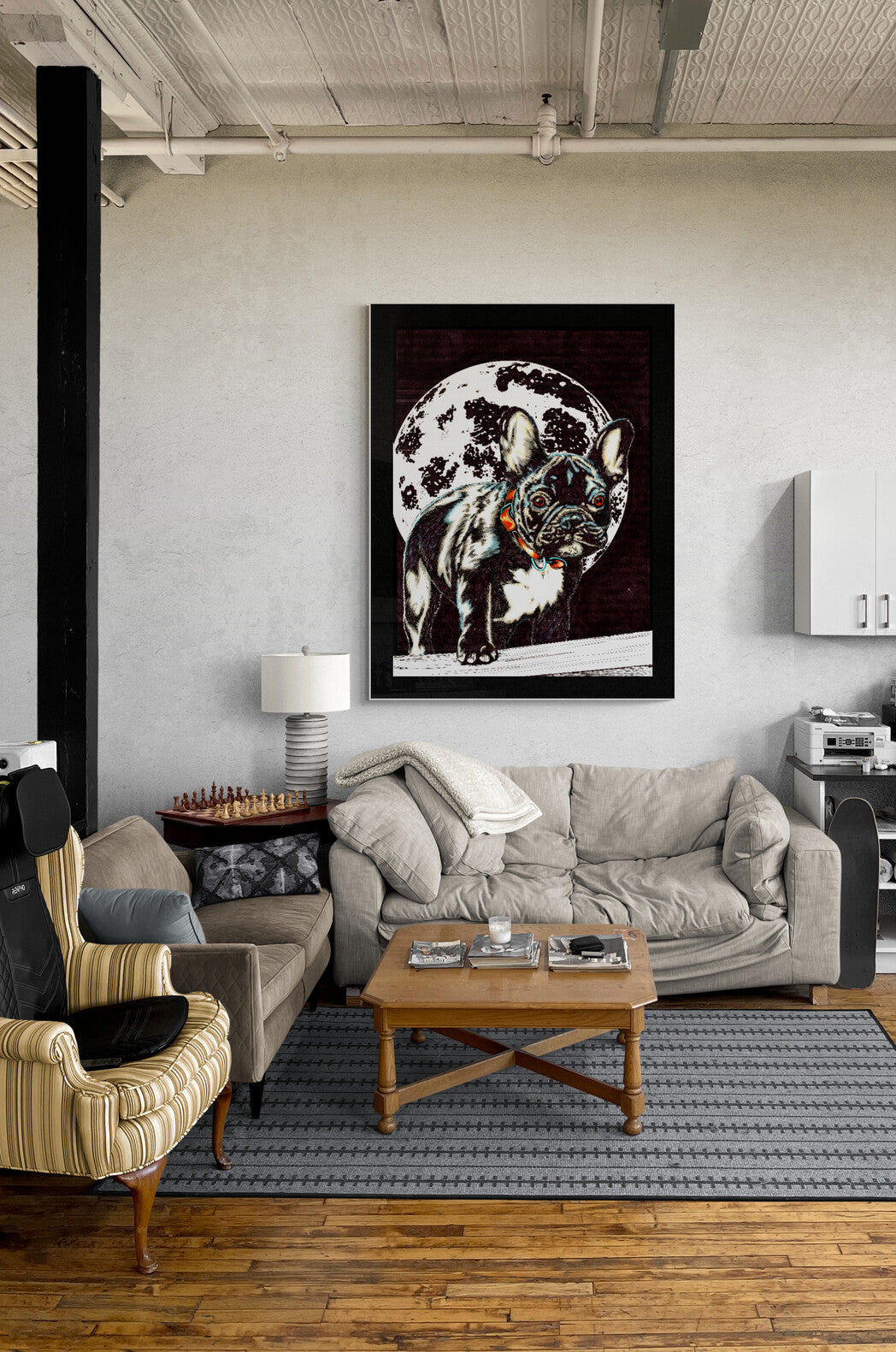 French Bulldog Original Hand Drawn Wall Art Poster