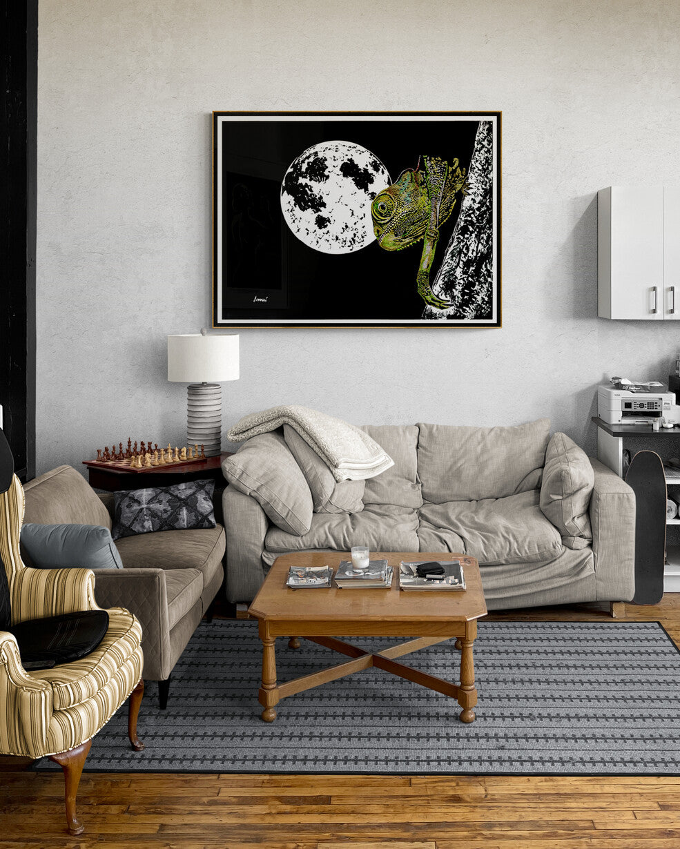 Chameleon Original Hand Drawn Wall Art Poster
