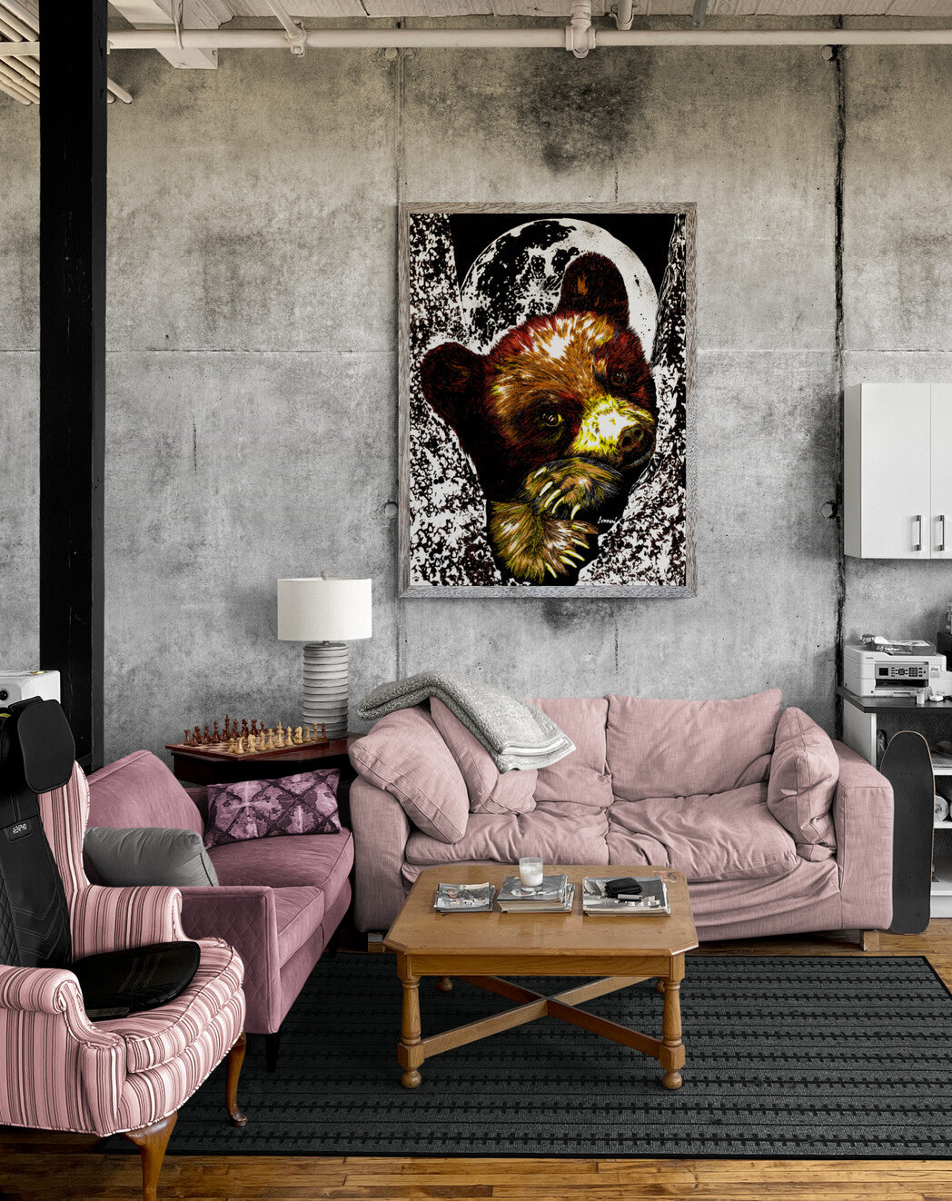 Brown Bear Cub Original hand drawn Wall Art Poster