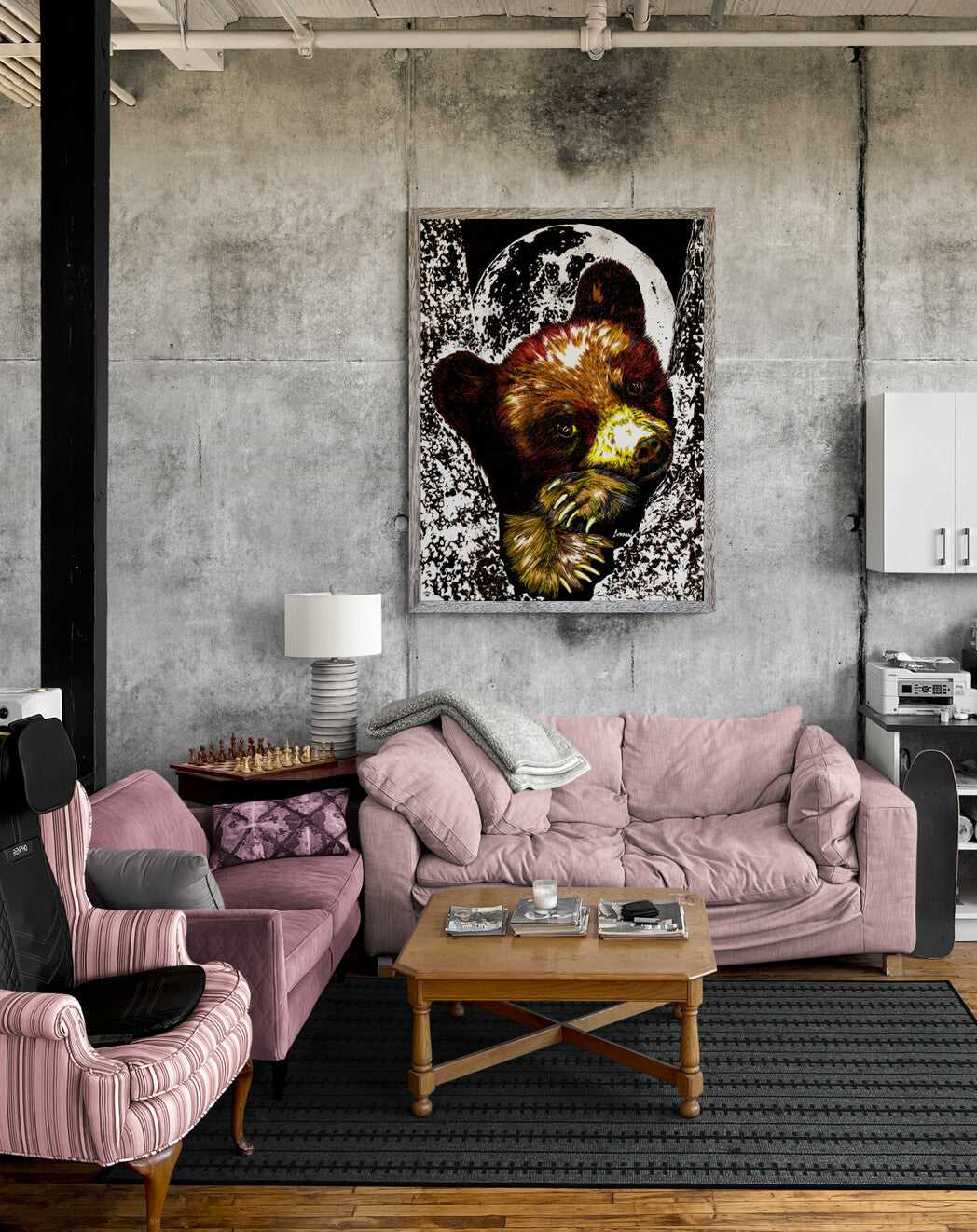 Brown Bear Cub Original hand drawn Wall Art Poster