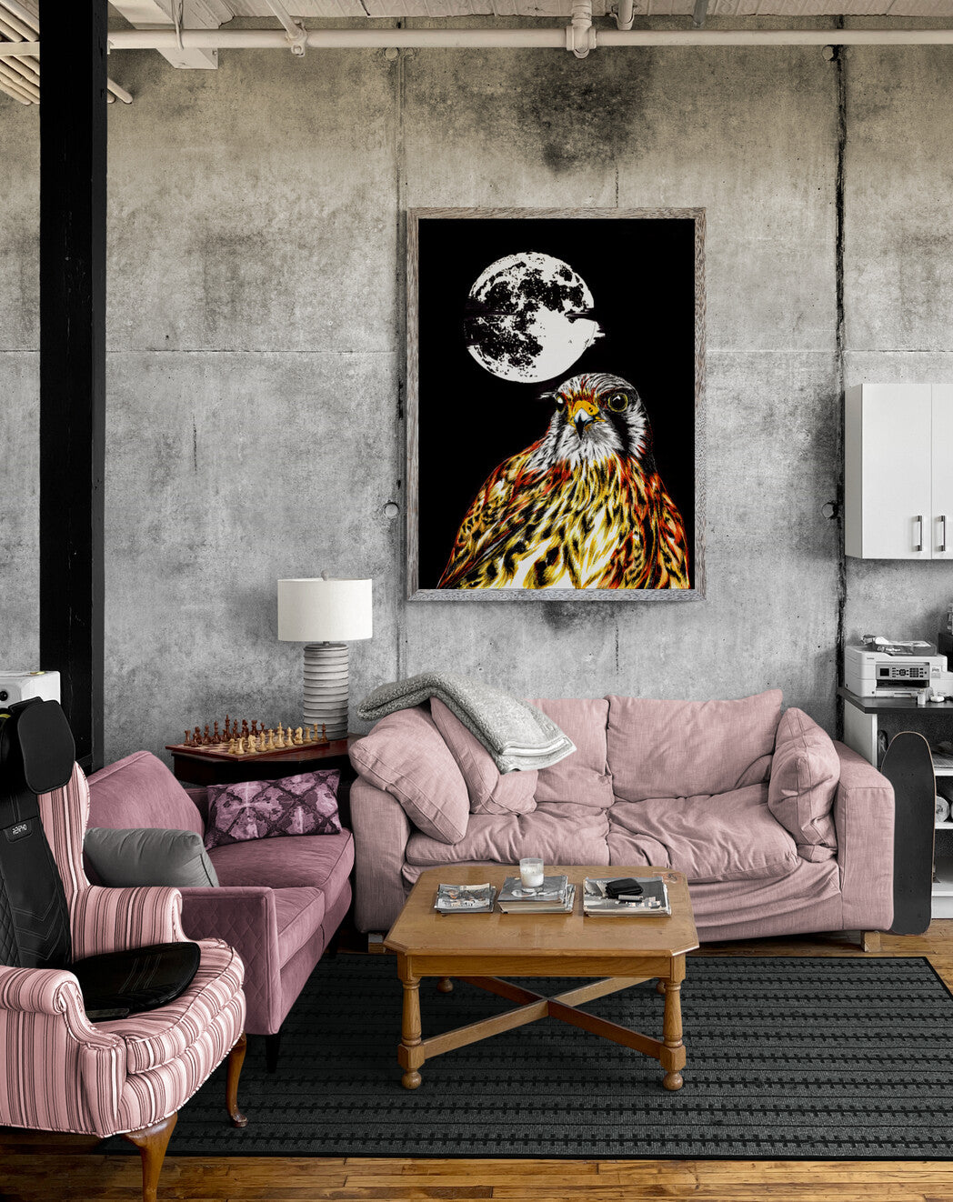 Falcon Original Hand Drawn Wall Art Poster